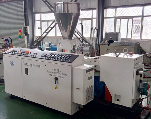 Beli Intergral Reducer Twin Screw Extruder untuk PVC Pipe Granules Membuat HYPS65/28 22kw online manufacture