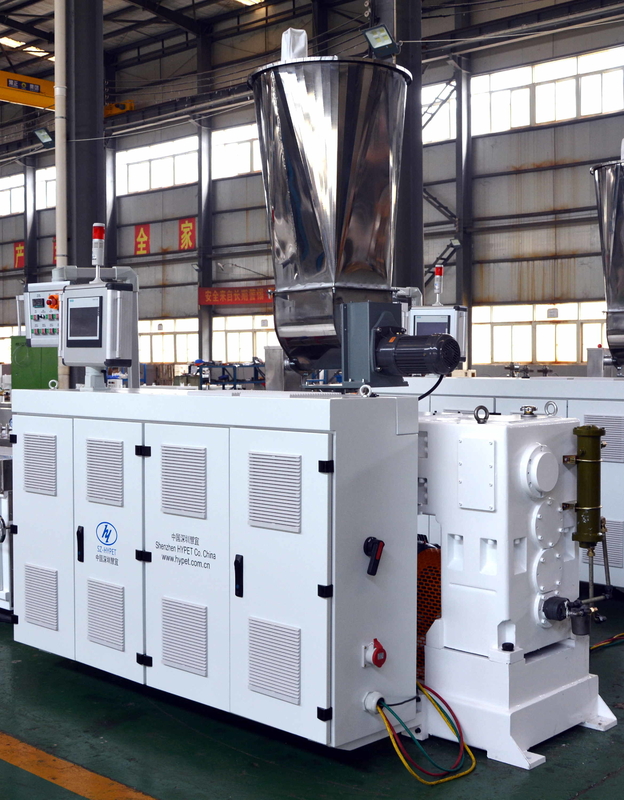 65/132 80/156 80/173 92/188 Conic Twin Screw Extruder Untuk Pipa PVC Dan Profil Untuk Kecepatan Tinggi