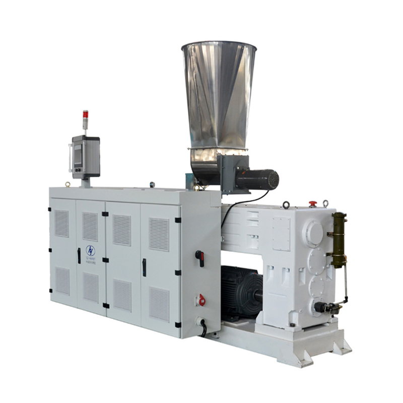65/132 80/156 80/173 92/188 Conic Twin Screw Extruder Untuk Pipa PVC Dan Profil Untuk Kecepatan Tinggi