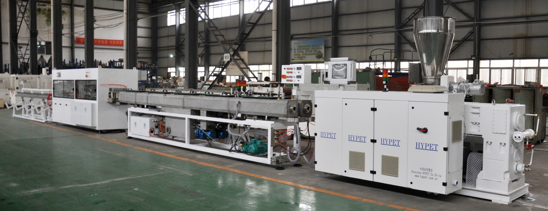 High Output 90-160mm PVC UPVC pipa air drainase pipa limbah pembuatan mesin dengan HYPET 65/132 Twin Scew Extruder