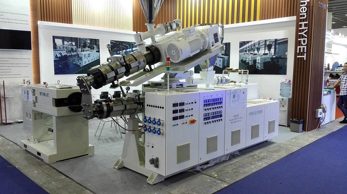 Parallel Twin Screw Extruder Dengan Intergral Reducer Counter Rotating Pvc Pipe Granules Making Machine HYPS67/27