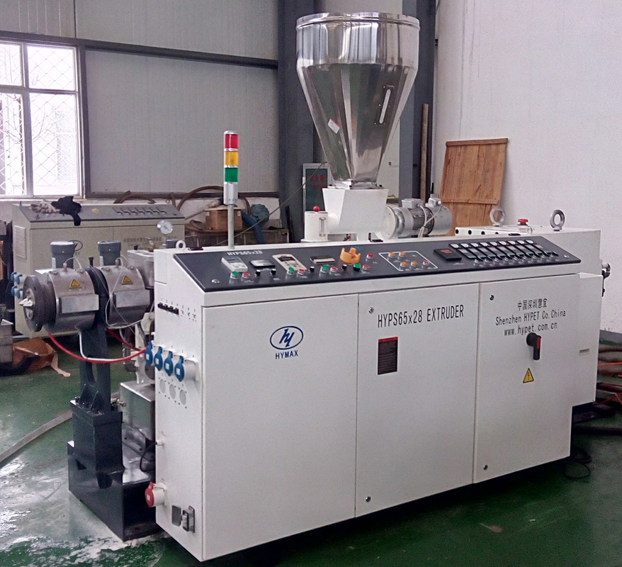 Intergral Reducer Twin Screw Extruder untuk PVC Pipe Granules Membuat HYPS65/28 22kw