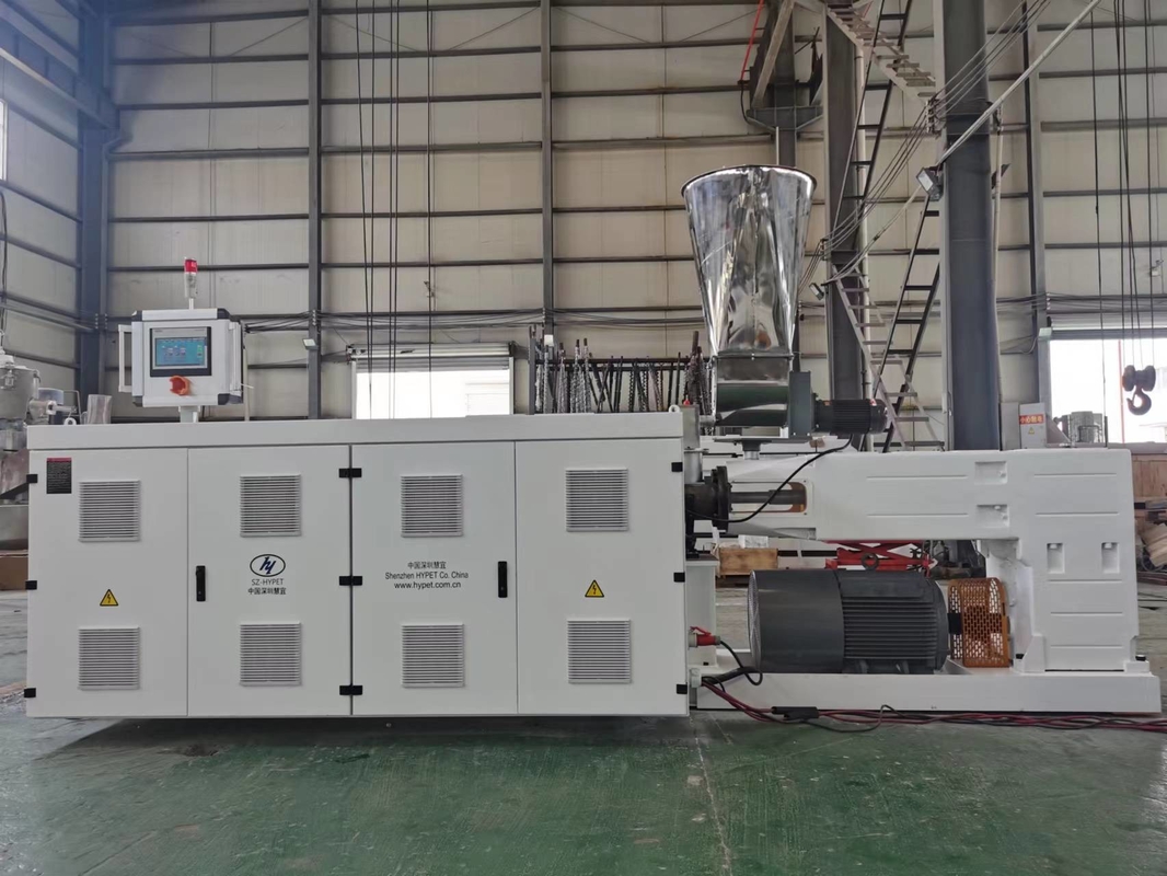Kualitas baik PVC transparan lembut keras PVC pelet guranule paralel kembar double screw extruder HYPS93/38 pada harga yang baik