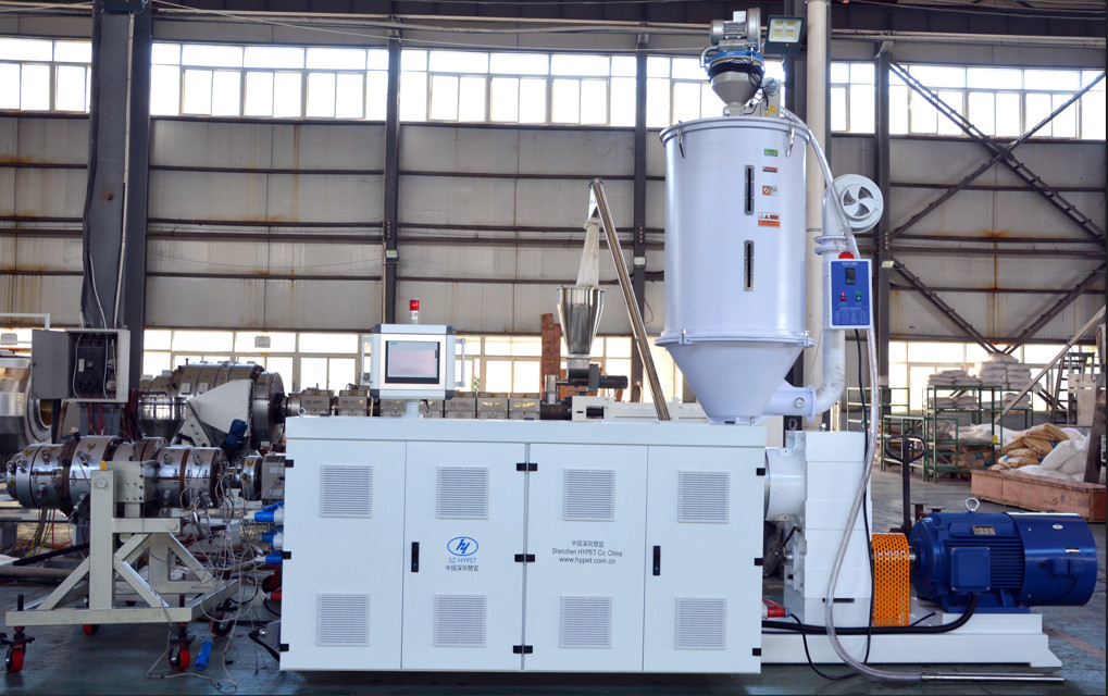 Efisiensi tinggi Extruder tabung pipa profil Line PPR PE PVC extruder single screw extruder HYSJ50/34 Motor 22kw 65kg/h