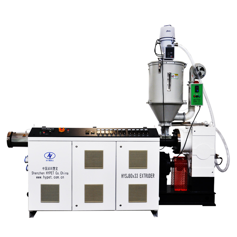 China manufaktur PVC HDPE PE PPR PS ABS single screw extruder SJ65/30 37kw 110kg/h dengan efisien touch gearbox