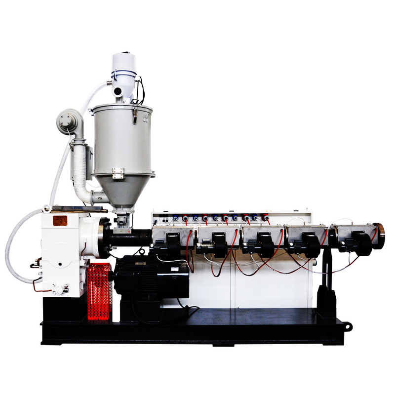 China manufaktur PVC HDPE PE PPR PS ABS single screw extruder SJ65/30 37kw 110kg/h dengan efisien touch gearbox