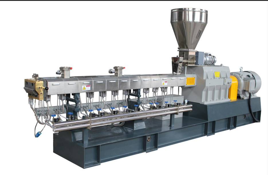 Mesin Pelletizing PET Kapasitas Tinggi PVC Daur Ulang Twin Screw Extruder Air Flushing Strands Pelletizing Line