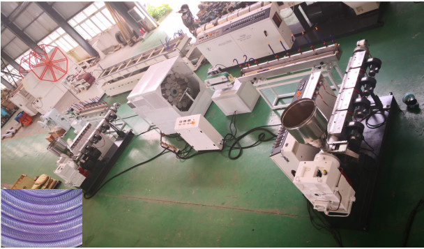PVC fleksibel tabung lunak transparan tabung taman 10-38mm ekstrusi membuat mesin lini produksi dengan SJ75/30 Extruder