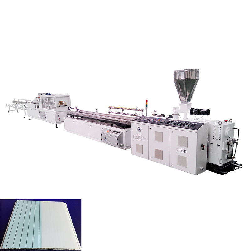 Plastik langit-langit palsu PVC Panel Wall Board Extrusion Line dengan Conical Twin Extruder HYZS65/132 37kw Daya Motor Utama