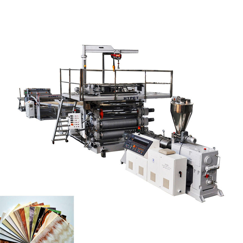 Garis Ekstrusi Lembaran Batu Marmer Buatan Dengan Conic Twin Screw Extruder 80/156 3m/Min 500 - 600KG/H