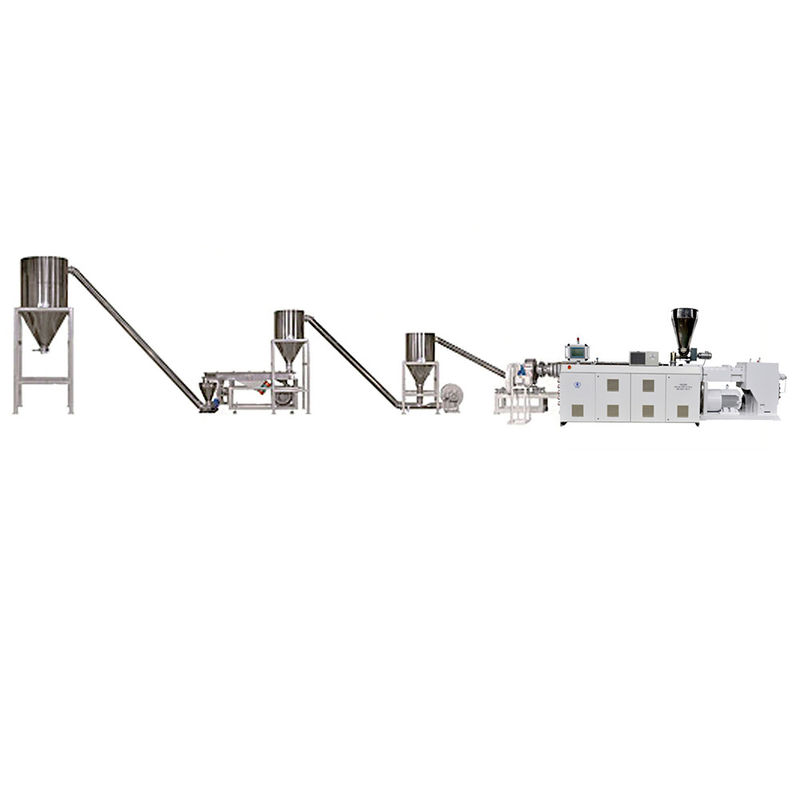 HYPS107/28 Garis Produksi Pelletizing Twin Screw Paralel Untuk Pelet Kabel PVC Injeksi Granules Output 800k/h