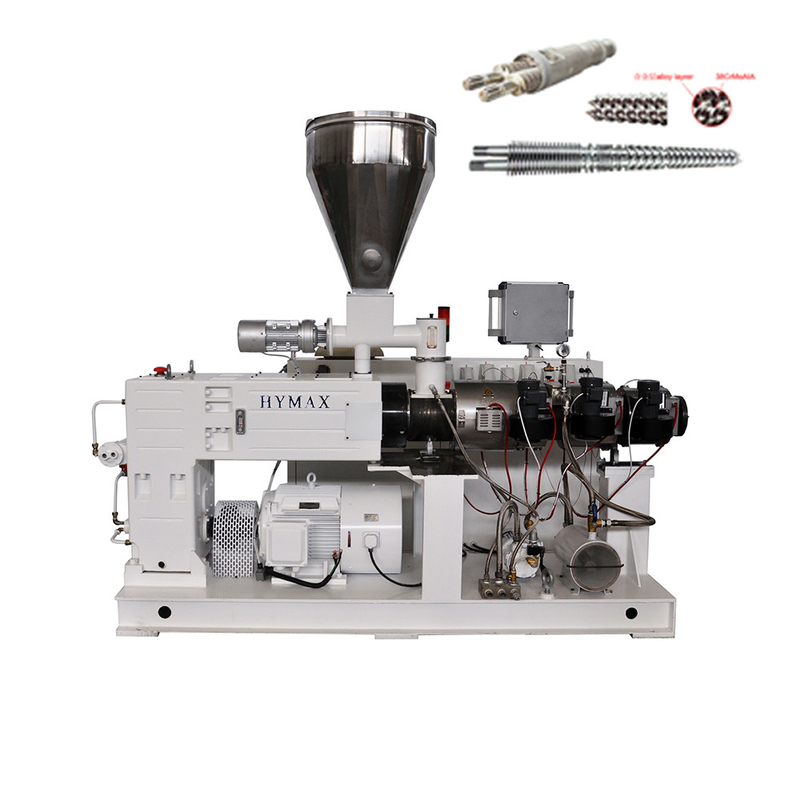 100kg/jam ZS45/100 15kw Double Twin Screw Extruder Kecepatan Tinggi Efisiensi Tinggi Output Tinggi