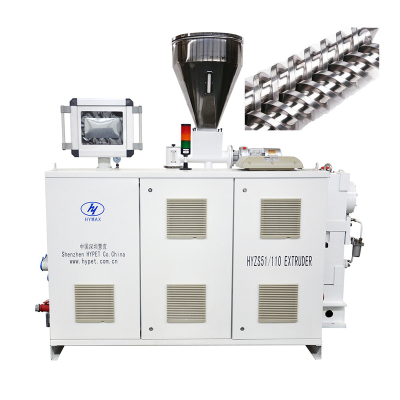 200kg/jam HYZS51/110 Twin Screw Double Screw Extruder Untuk Produk PVC Hard Soft