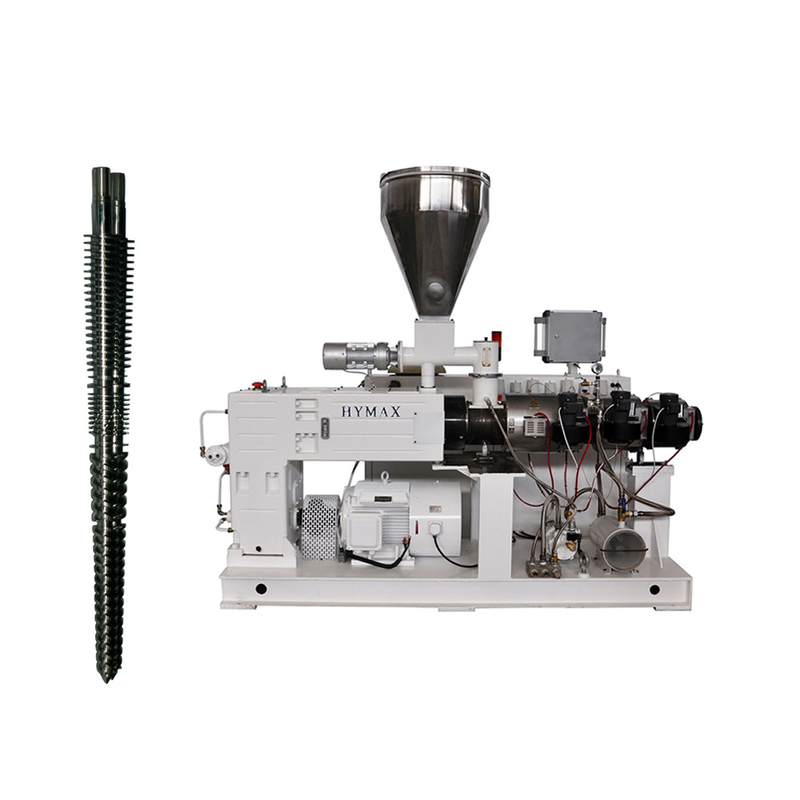 Plastik PVC Konik Twin Screw Extruder untuk 65/132 55/120 51/110 45/100 mm